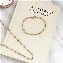 Комплект ювелирной бижутерии коллекция "Дубай" цепочка на шею и браслет на руку, покрытие позолота, арт.007.146