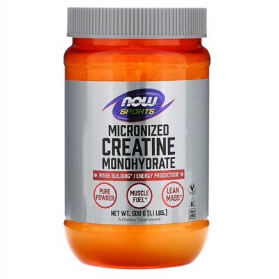 Now Foods, Спорт, микронизированный моногидрат креатина, 500 г (1,1 фунта)