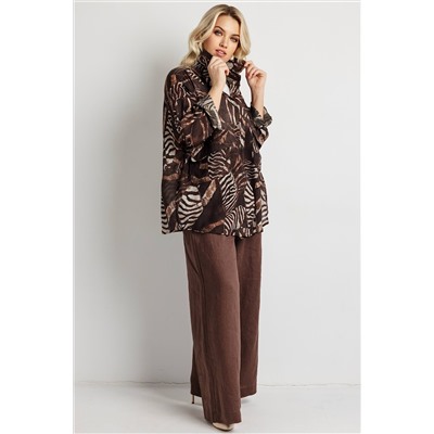Блузка женская  9609/02/Коричневый,бежевый