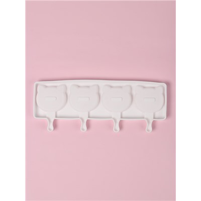 Форма для мороженого «Коты», силикон, 38×14.5×2.5 см, 4 ячейки, МИКС