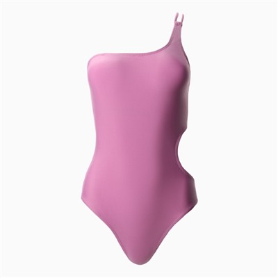 Купальник женский слитный на одно плечо, размер 48, сиреневый