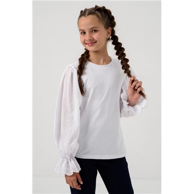 Блузка Евдокия длинный рукав (Белый)