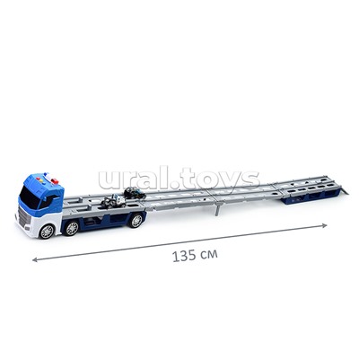 Машина "Трейлер-катапульта" в коробке (синий)