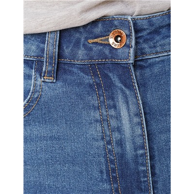 Джинсы прямые Regular fit с декоративной стиркой из эластичного денима