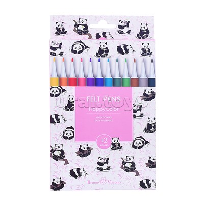 Фломастеры 12 цв. "Happycolor" 4 вида