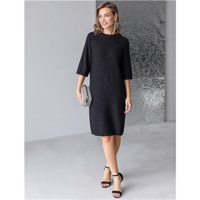 Платье вязаное из хлопковой пряжи с пайетками