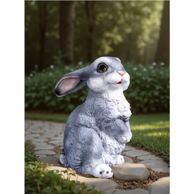 Садовая фигура из полистоуна «Зайка-лапочка», 24×18×17 см