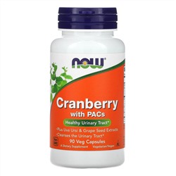 Now Foods, клюква с проантоцианидинами, 90 вегетарианских капсул