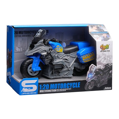 Мотоцикл "Полицейский байк" 1:20 (свет, звук) в коробке (цвет синий)