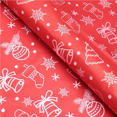 Бумага упаковочная тишью, новогодняя упаковка «Новогодний праздник»,50×66 см