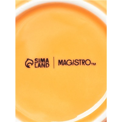 Кокотницы Magistro «Церера», набор 2 шт., 100 мл, d=7.5 см, фарфор, оранжевые