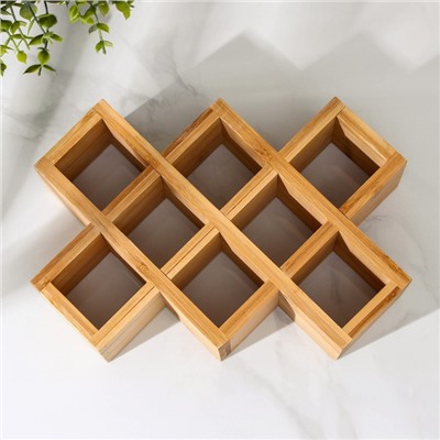 Подставка для бутылок вина Доляна, 24.5×17×6.2 см, бамбук