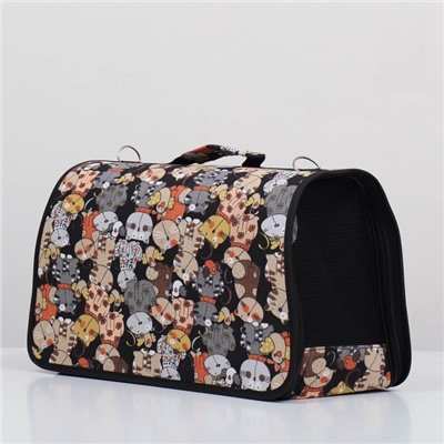 Сумка - переноска каркасная «Кошки», размер L, 53×21×29 см