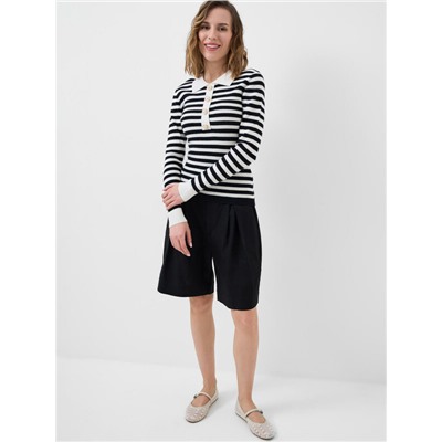 Джемпер трикотажный с воротником поло для женщин