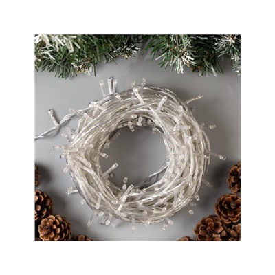 Гирлянда «Нить» 20 м, IP20, прозрачная нить, 200 LED, 8 режимов, 220 В, свечение мульти