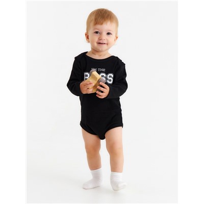 Боди детское «Крошка Я» Little Boss, рост 68-74 см, чёрное
