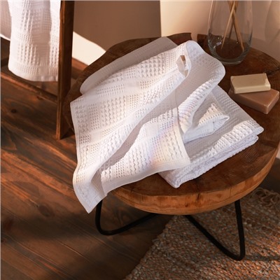 Полотенце вафельное SL HOME: Chess «Блан де Блан», 90×150 см, хлопок 100%, белое