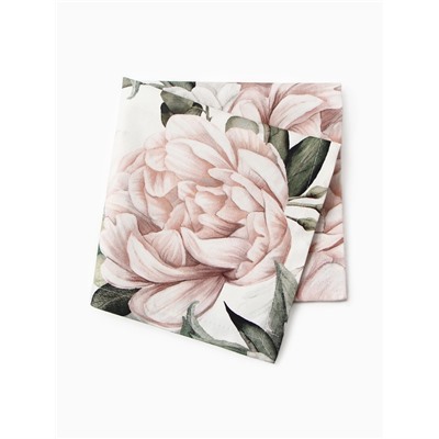 Набор салфеток с декоративными кольцами Этель «Пионы» 40×40 см - 2 шт., 100% хл, саржа 190 г/м²