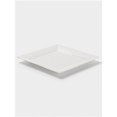 Тарелка квадратная Доляна White Labe, 25.5×2 см, фарфор, белая