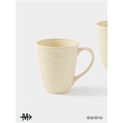 Набор кружек Magistro Jarwah Lugerne, 390 мл, 12.5×9.2×10.7 см, 2 шт., фарфор, молочный