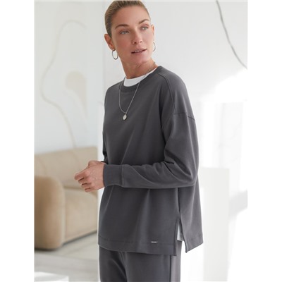 Джемпер из облегченного футера  с эластаном