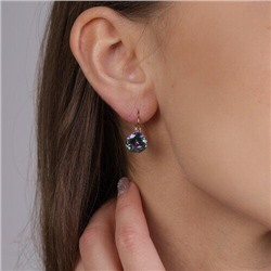 Серьги ювелирная бижутерия, коллекция "Дубай" покрытие позолота, цвет камня: перламутрово-зеленый, арт. 847.548