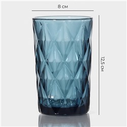 Набор стаканов стеклянных Magistro «Круиз», 350 мл, 8×12.5 см, 6 шт., цвет синий