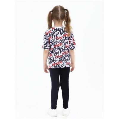 Костюм футболка - легинсы 33065 (Синий_буквы)