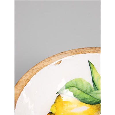 УЦЕНКА Салатник «Лимоны» дерево манго 17.5×17.5×6.5 см