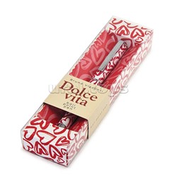 Ручка "Dolce vita. Сердечки. Красные" шариковая, металлический корпус, 0,7 мм, синяя