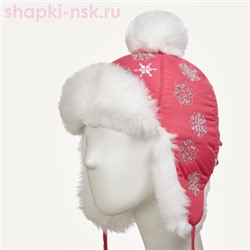 245-З Снежок Ушанка для девочки (50-52)