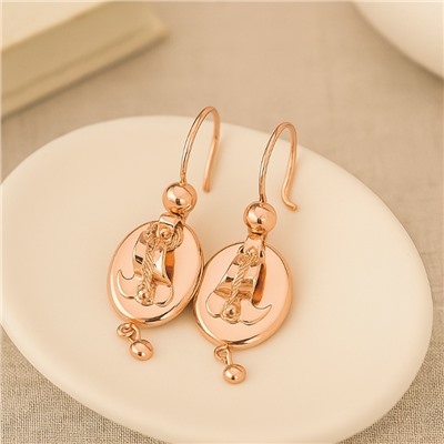 Серьги самовары ювелирная бижутерия коллекция "Дубай" покрытие позолота, арт.215.527