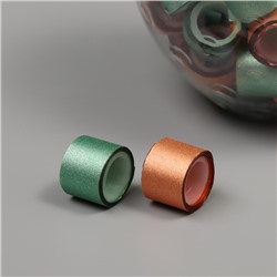 Клейкая лента пластик в банке «Глори. Зелёный, оранж», набор 40 шт., 1.2 см, дл.0.9 м, 7×7×9 см