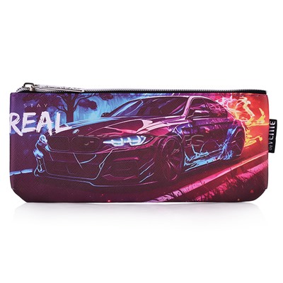 Пенал "Stay Real" 21x8x3,5 см, треугольный для 45 предметов, на молнии, матовая антивандальная искусственная кожа, с подкладом