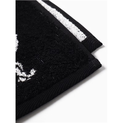 Полотенце махровое Этель «Победитель», 70×130 см, 100% хлопок, 420 г/м², чёрно-белое