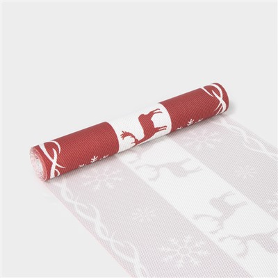 Дорожка на стол Доляна «Новый год», 180×30 см, красная