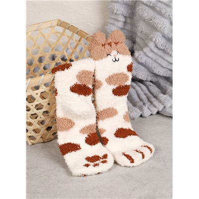 Носки женские флисовые р. 35-40 Лапки новогодний № 2 / MNZ-19/2 /721638