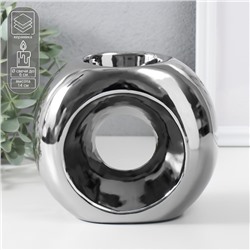 Подсвечник на 1 свечу «Кольцо», d=6 см, серебро, 16×8×14 см