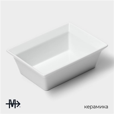 Форма для выпечки Magistro White gloss, 700 мл, 17.5×13.5×5.5 см, жаропрочный фарфор, белая
