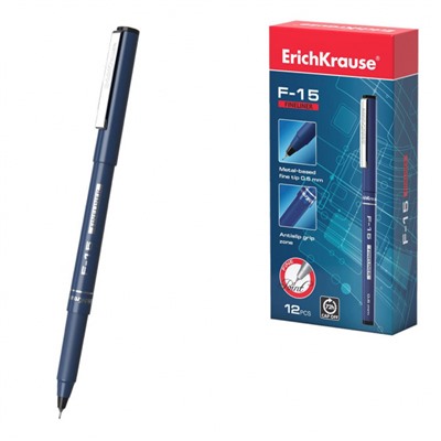 Ручка капиллярная 0.6мм "F-15 Классика "37066 черная ErichKrause