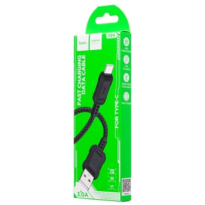 Кабель USB - Type-C Hoco X94 Leader 15W 100см 3A  (black)