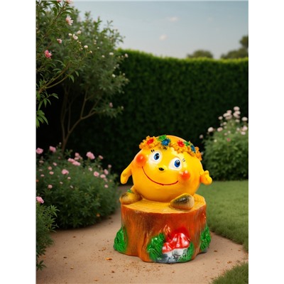 Садовая фигура из гипса «Колобок с венком», 45×35×35 см