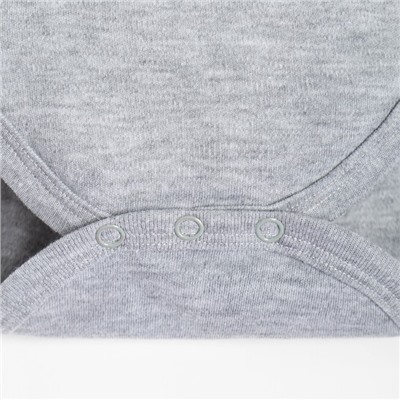 Боди детское «Крошка Я» Mery Xmas, рост 62-68 см, серое