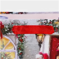 Пакет подарочный новогодний ламинированный «Снеговик с Сантой»,18×23×10 см