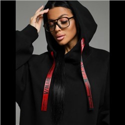 Худи женская Камелия (черный кошка)