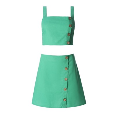 Костюм женский (юбка, топ) MIST Summer time, зелёный, размер 46