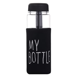 Бутылка для воды My bottle, 500 мл, 19.5×6 см, чехол в комплекте, черная