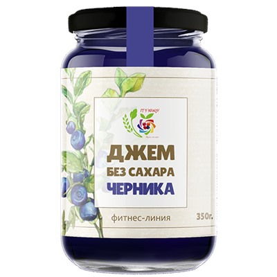 Джем Черника без сахара 350 гр.