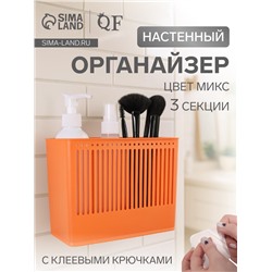 Органайзер настенный Classic, 3 секции, с клеевыми крючками, 18.5×14.3×7.5 см, МИКС