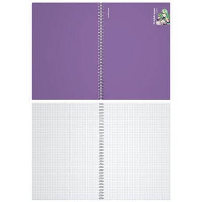 Тетрадь А4  80л клетка на спирали пластиковая обложка 63432 "Manga" фиолетовый ErichKrause